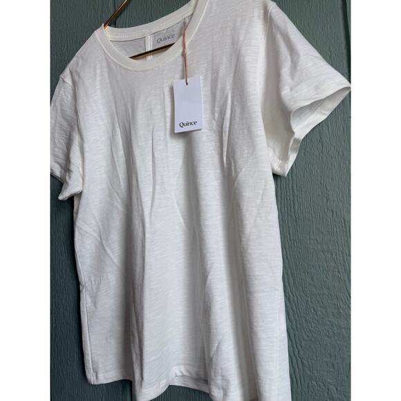 NWT Quince 100% Organic Cotton White T Shirt, Large - Picture 3 of 6